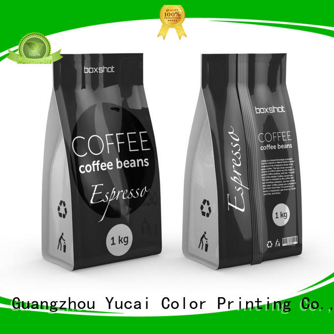 Quality Yucai Brand custom printed coffee bags stand pouches