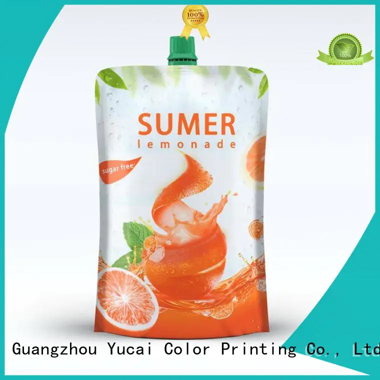 Yucai pouch packaging design for drinks