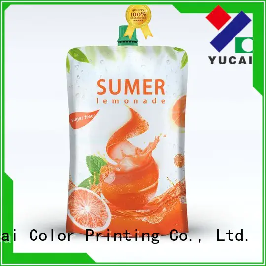 Yucai spouted drink pouches inquire now for food