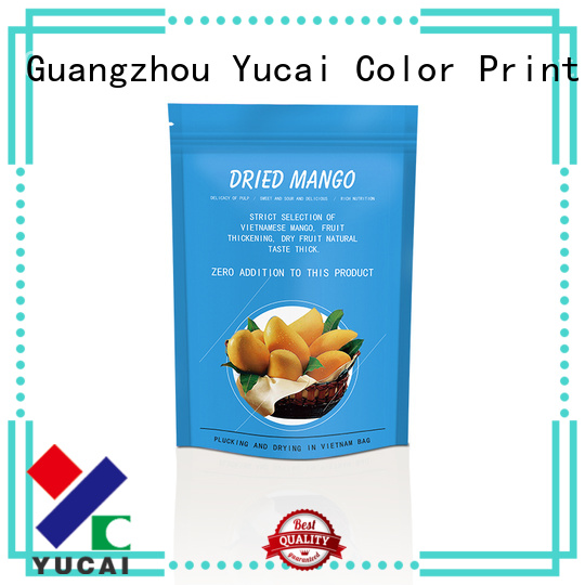 Yucai ziplock food packaging bag design for commercial