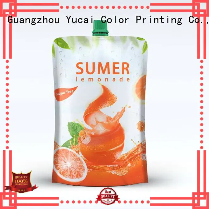 Hot foil drink pouch packaging Yucai Brand