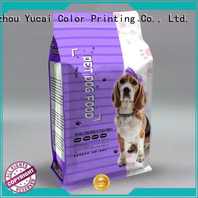 Yucai Brand stand pet food bag plastic supplier